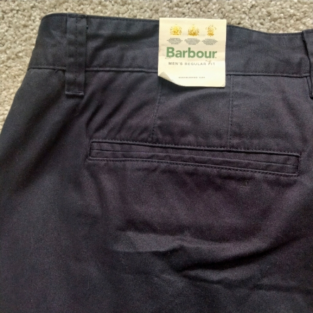 NWT 40 Barbour 10" Men's Regular Fit City Navy Neus Chino Khaki Shorts NEW - Picture 9 of 12